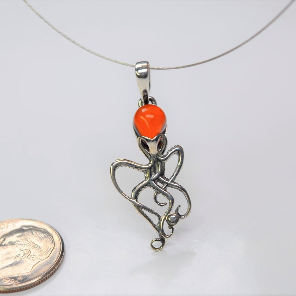 Baltic Amber Octopus Pendant